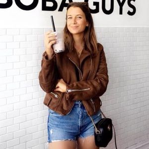 ZARA suede moto jacket